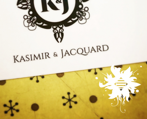 Vignette de la carte d’affaire de Kasimir & Jacquard réalisé par Fleur Marine pour inciter à consulter l'item du portefolio - Kasimir & Jacquard Thumbnail